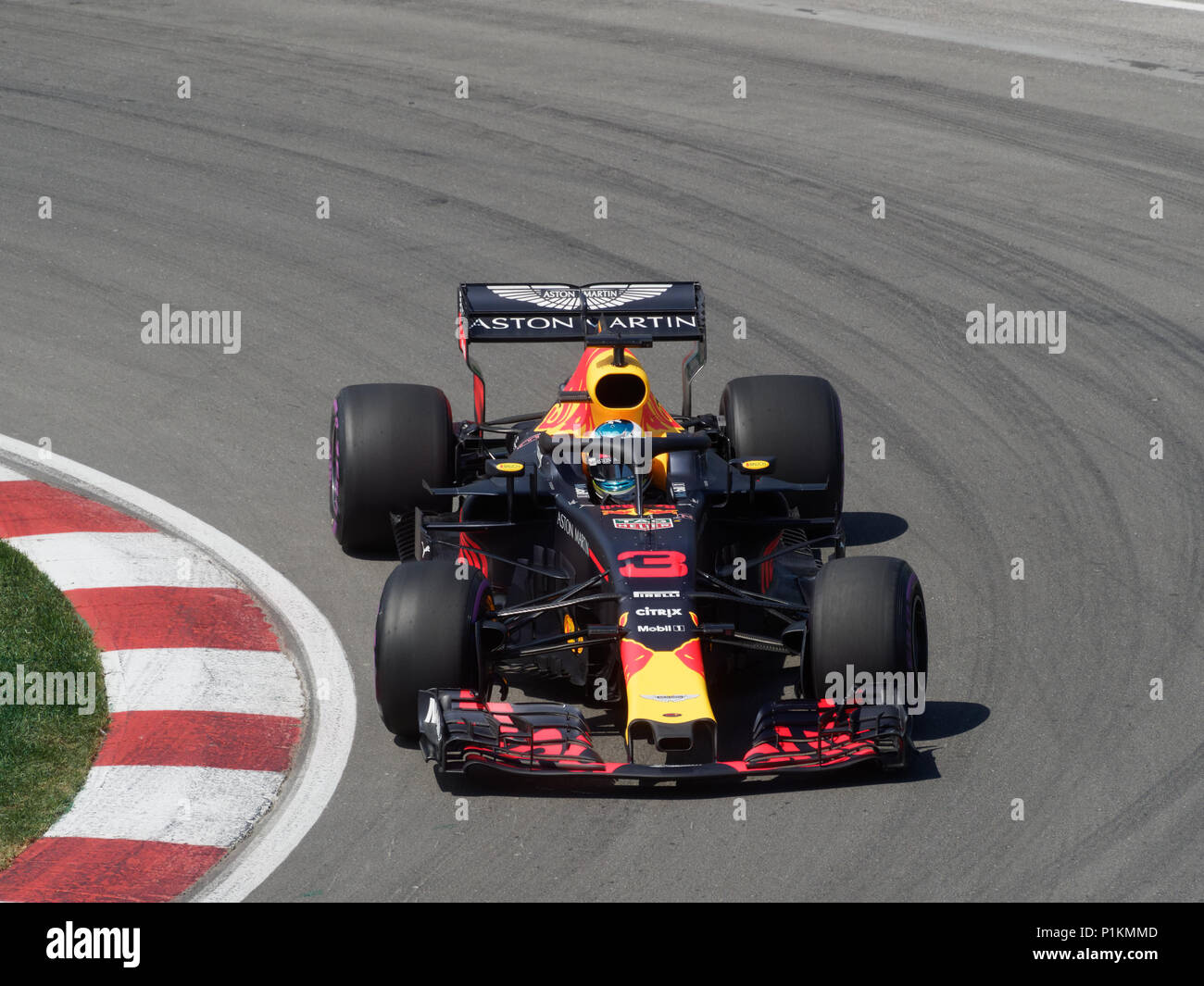 Montréal, Canada 6/9/2018. Daniel Ricciardo de l'Australie pour Aston Martin Racing Red Bull durant la séance de qualification au Grand Prix de Formule 1 de l'o Banque D'Images