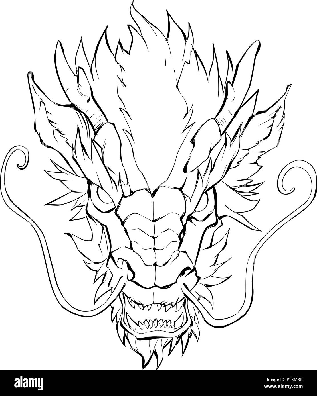 Illustration De Tete De Dragon Chinois Vecteurs Libres De Droits Et Plus D Images Vectorielles De Abstrait Istock