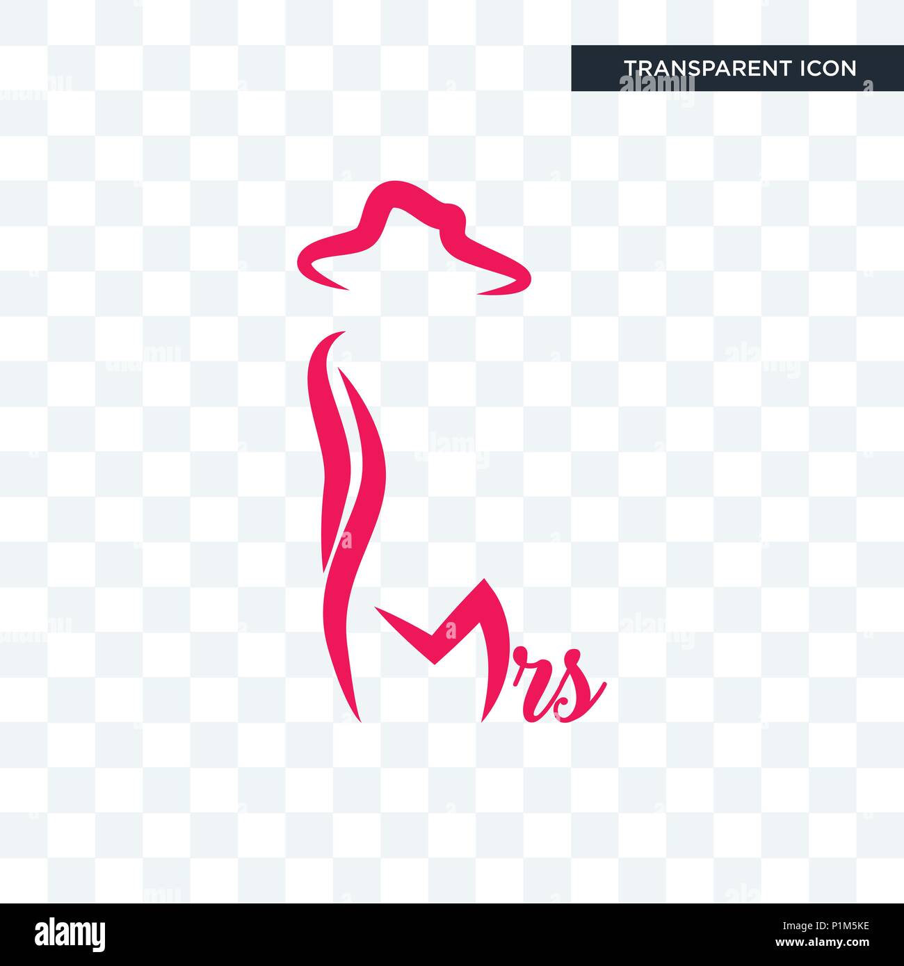 Mme icône vecteur isolé sur fond transparent, Mme concept logo Illustration de Vecteur
