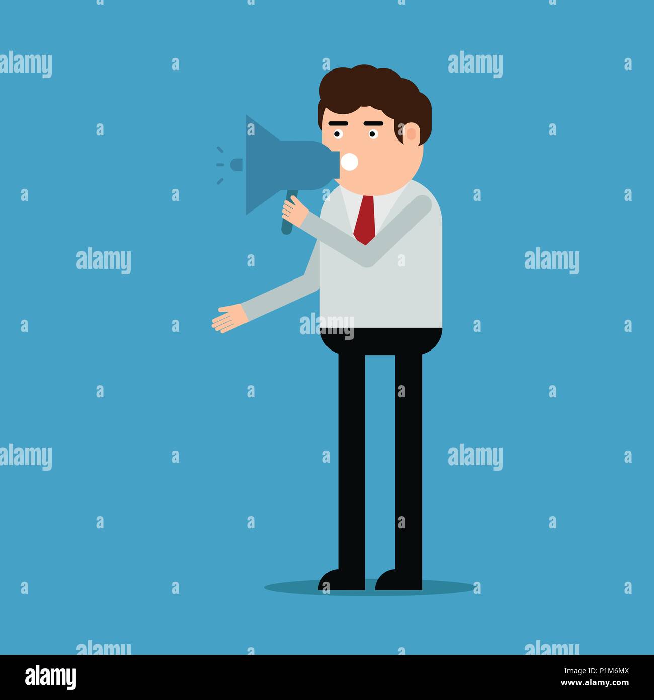 Homme avec le haut-parleur illustration stock. Illustration du