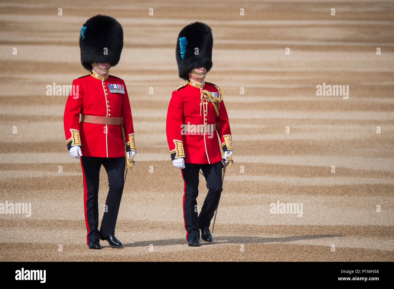 9 juin 2018, Londres, Royaume-Uni. Parade la couleur d'une cérémonie à Horse Guards Parade, l'anniversaire de Queens Parade. Credit : Malcolm Park/Alamy Banque D'Images