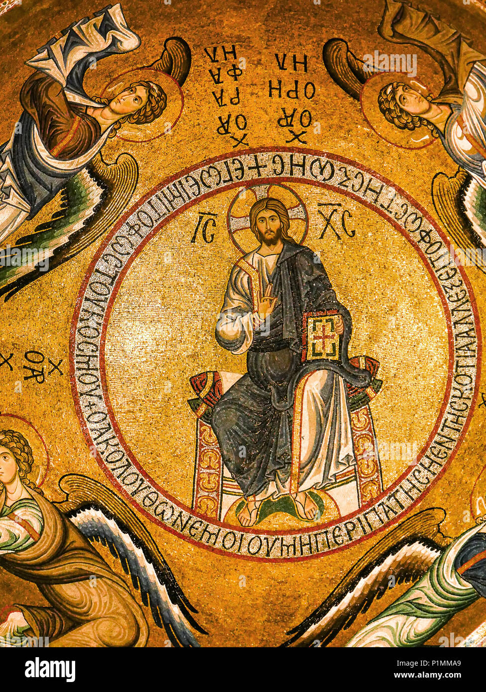 Mosaïque du Christ à Palerme Banque D'Images