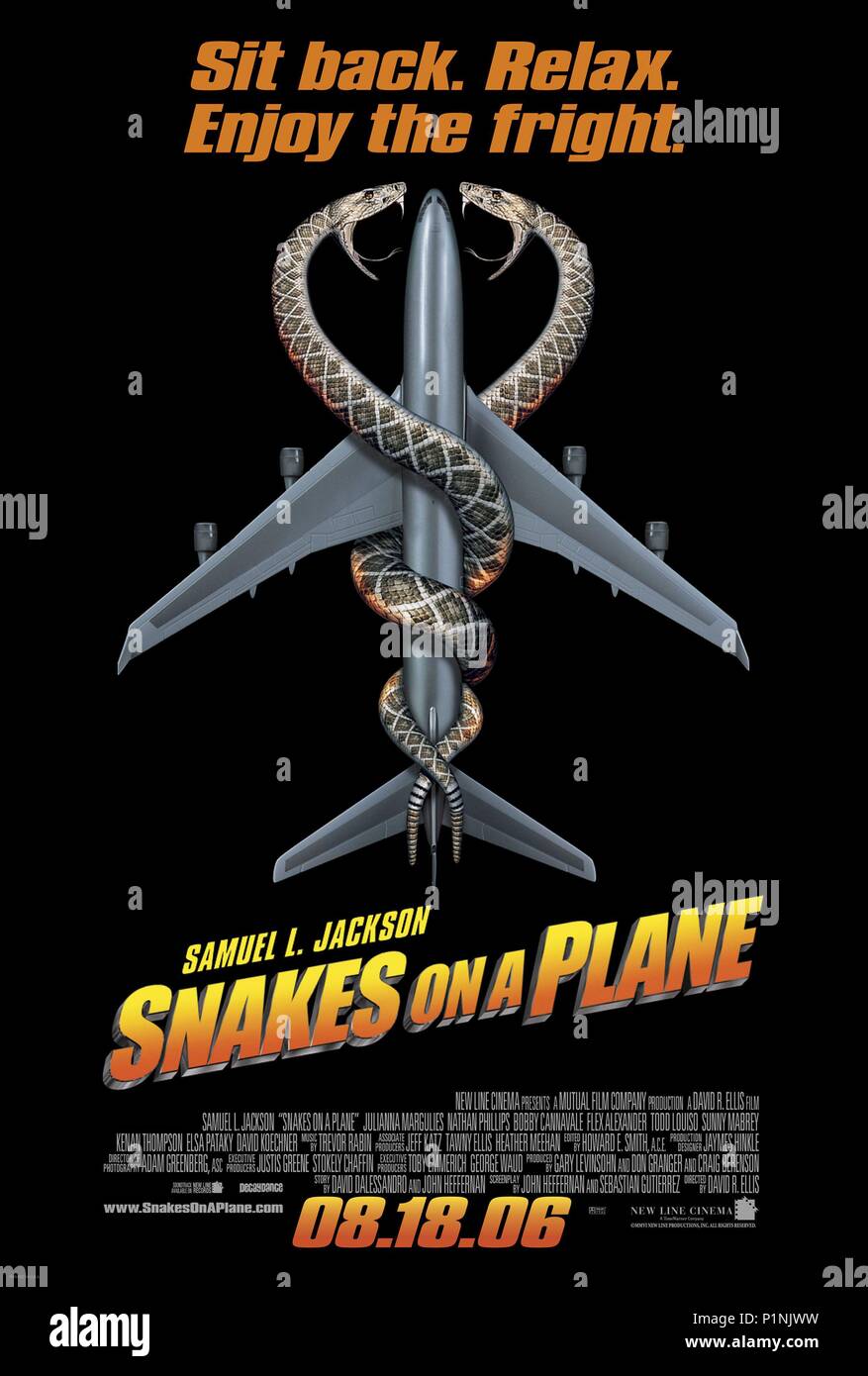 Titre original : SERPENTS DANS UN AVION. Titre en anglais : SERPENTS DANS UN AVION. Directeur du film : DAVID RICHARD ELLIS. Année : 2006. Credit : HANNAH RACHEL PRODUIT. SERVICES/FILM MUTUELLE CORP/NOUVELLE LIGNE CI / Album Banque D'Images