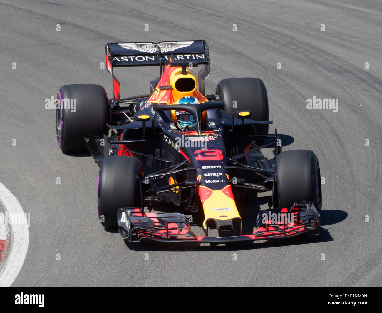 Montréal, Canada 6/9/2018. Daniel Ricciardo de l'Australie pour Aston Martin Racing Red Bull durant la séance de qualification au Grand Prix de Formule 1 de l'o Banque D'Images