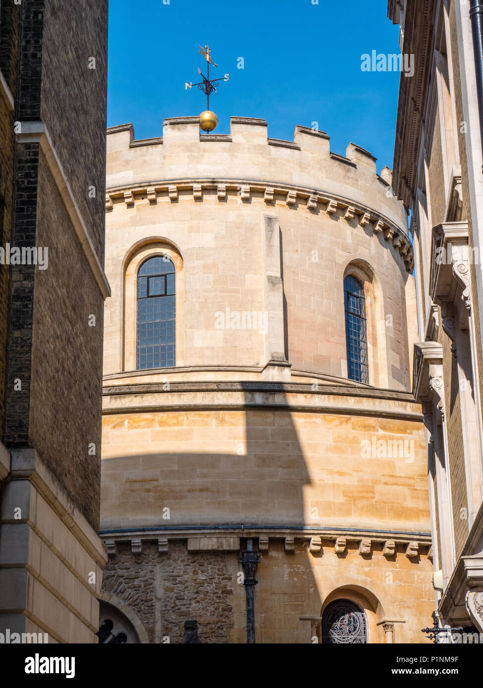 L'église Ronde d'origine, Temple église construite par les Templiers, Londres, Angleterre, RU, FR. Banque D'Images