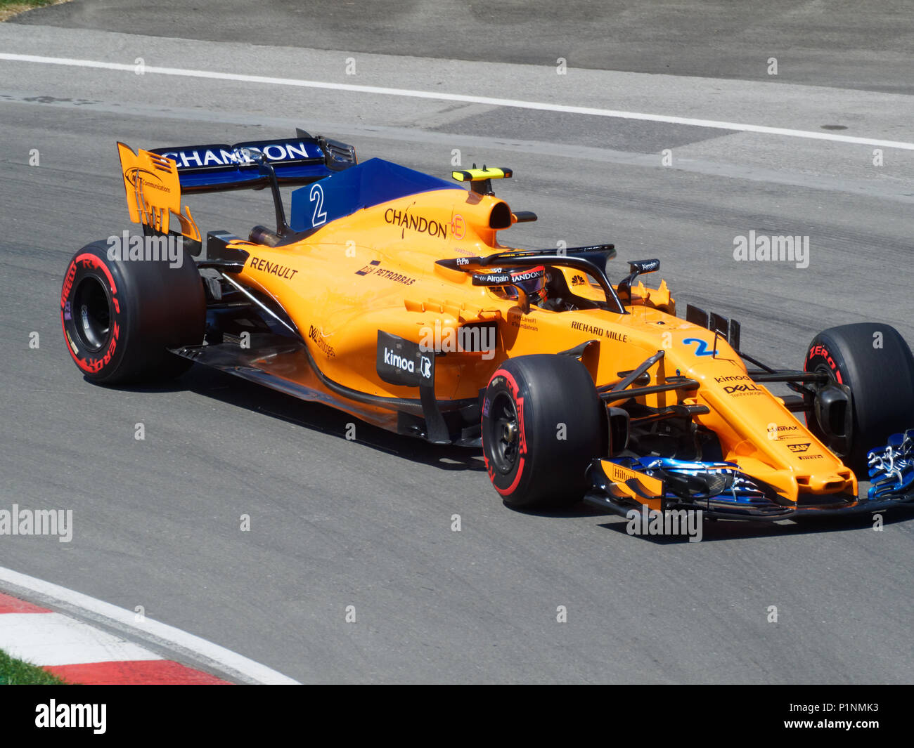 Montréal, Canada 6/9/2018.Stoffel Vandoorne de Belgique pour McLaren F1 Team lors de la séance de qualifications pour le Grand Prix de Formule 1 du Canada , Contrôle du circuit Banque D'Images