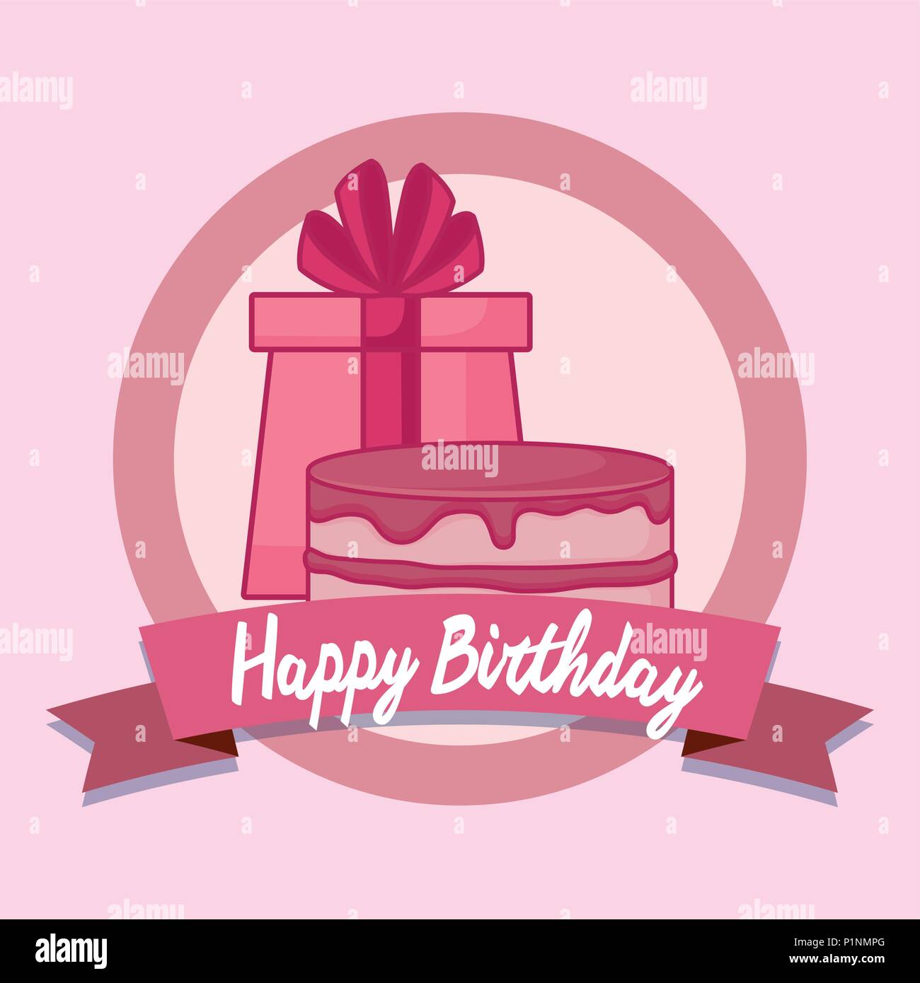 Embleme De Joyeux Anniversaire Concept Avec Gateau D Anniversaire Et Boite Cadeau Sur Fond Rose Design Colore Vector Illustration Image Vectorielle Stock Alamy Embleme De Joyeux Anniversaire Concept Avec Gateau D Anniversaire Et Boite Cadeau Sur Fond Rose Design Colore Vector Illustration Image Vectorielle Stock Alamy