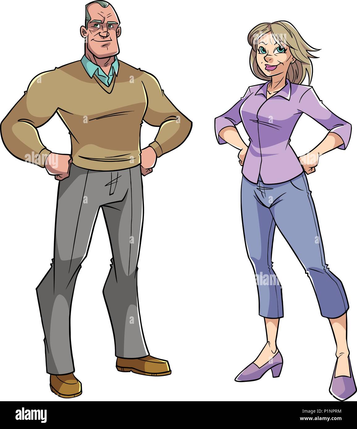 Senior Couple on White Illustration de Vecteur