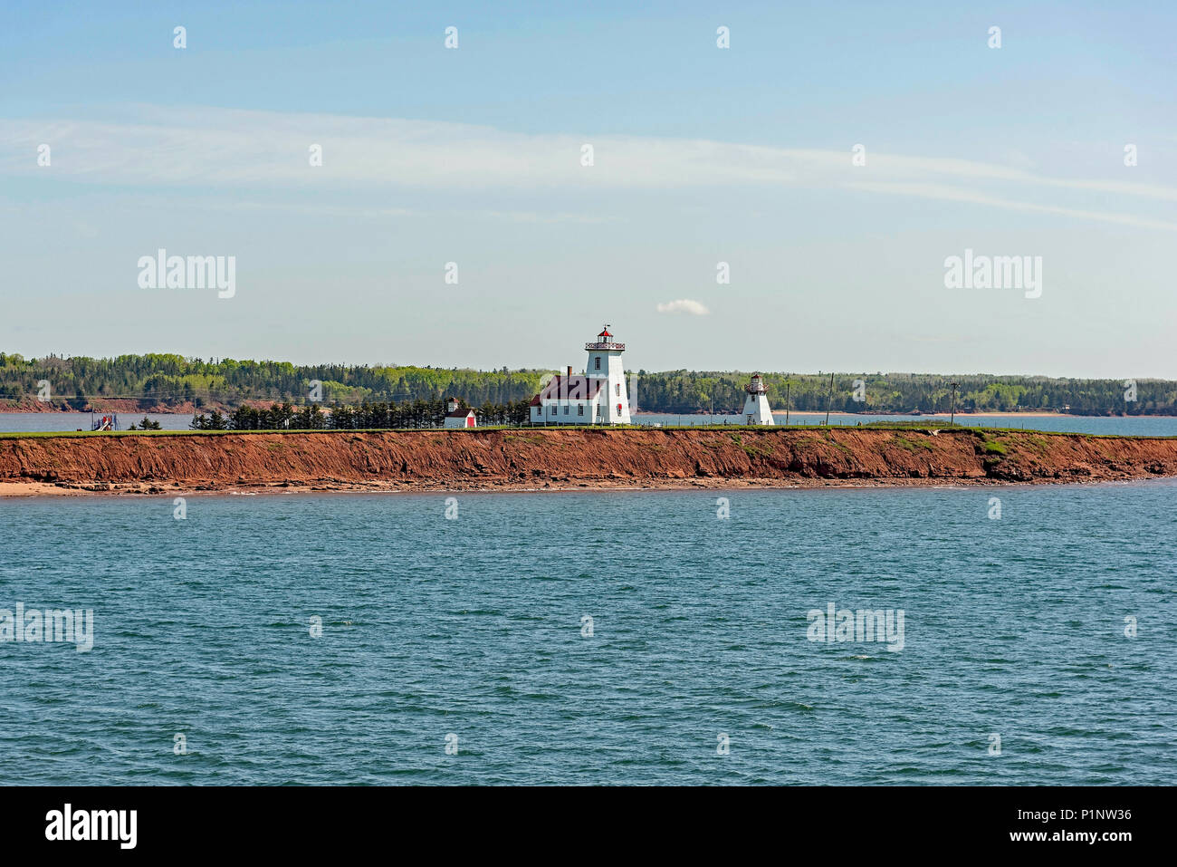 Phare de Wood Islands du traversier, I.-P.-É., Canada Banque D'Images