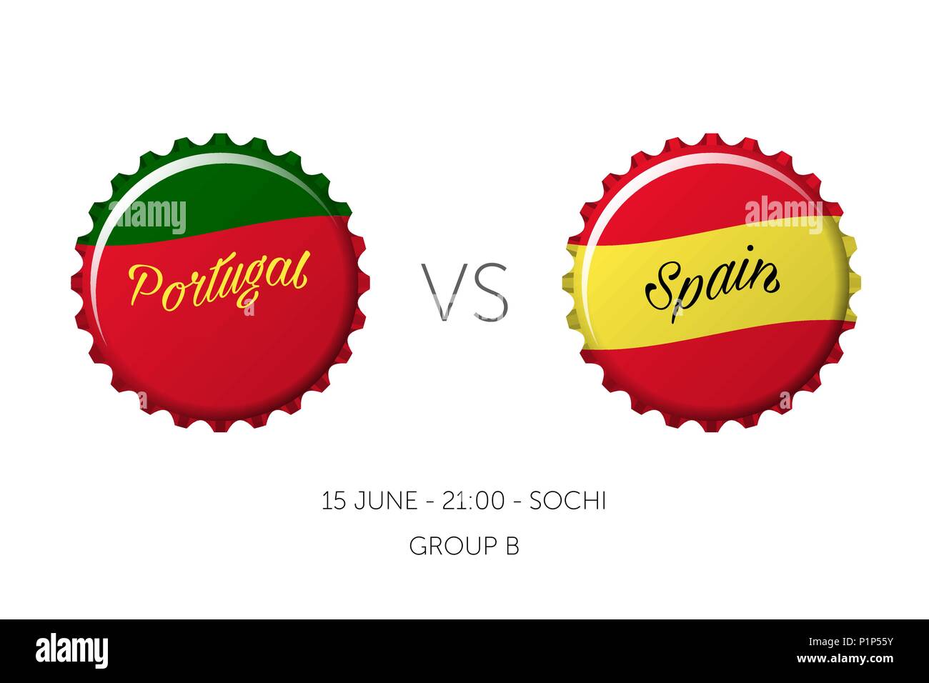 Football - Le Portugal contre l'Espagne - 15 juin Illustration de Vecteur