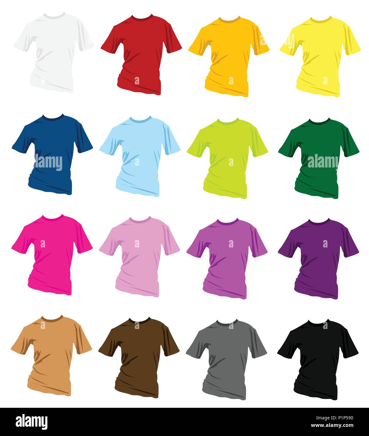 Les modèles de T-shirt Illustration de Vecteur