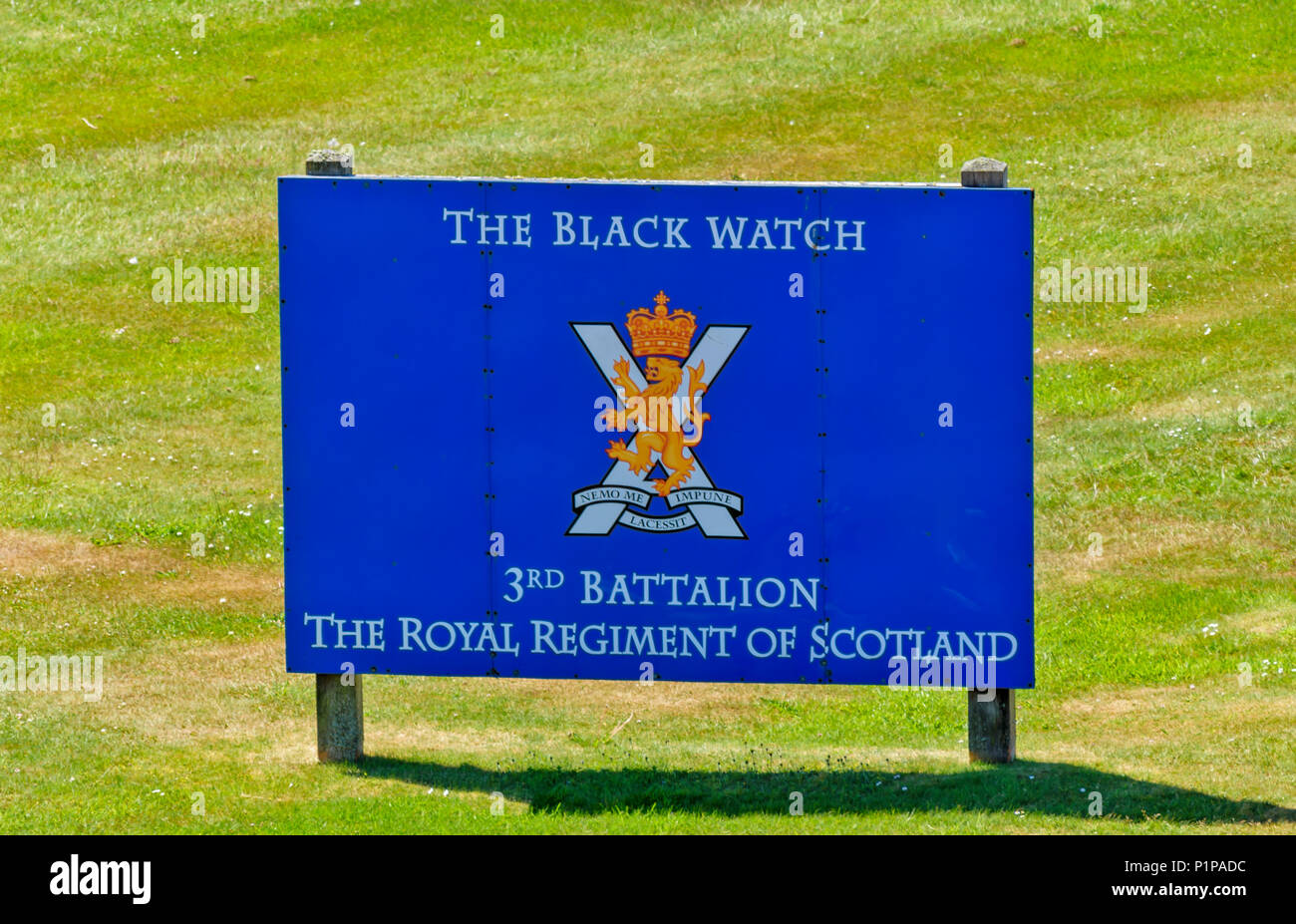 FORT GEORGE ARDERSIER INVERNESS ECOSSE LE BLACK WATCH SIGN Banque D'Images