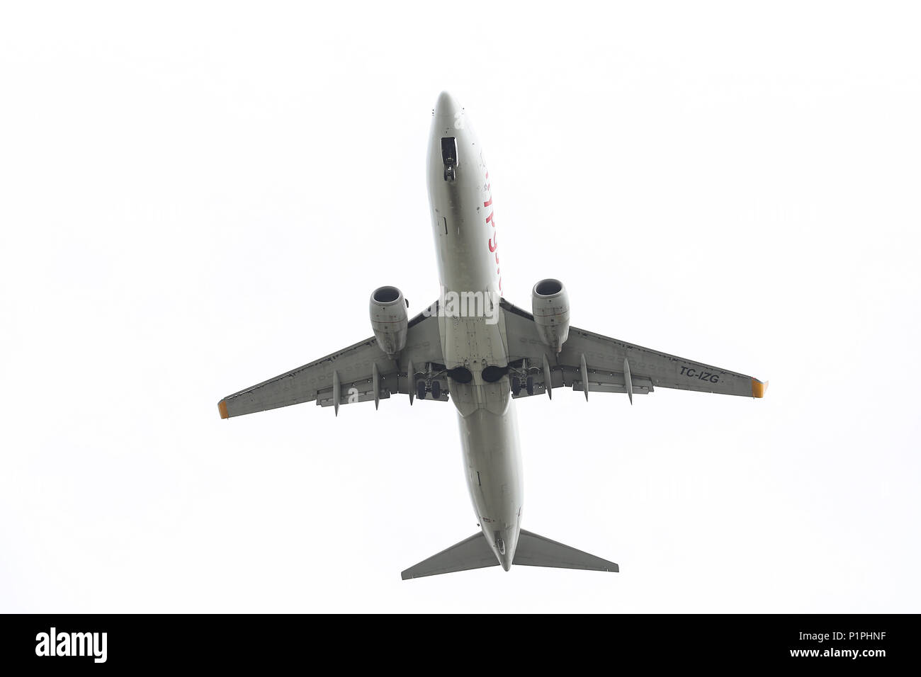 ISTANBUL, TURQUIE - Mars 04, 2018 : Pegasus Airlines Boeing 737-8AS (CN) 33605 L'atterrissage pour l'aéroport Ataturk d'Istanbul. Pegasus Airlines a la taille de la flotte 74 Banque D'Images