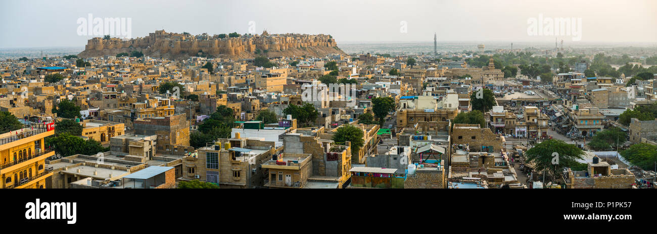 Golden Jaisalmer Fort, le seul fort vivant dans le monde, Jaisalmer, Rajasthan, India Banque D'Images