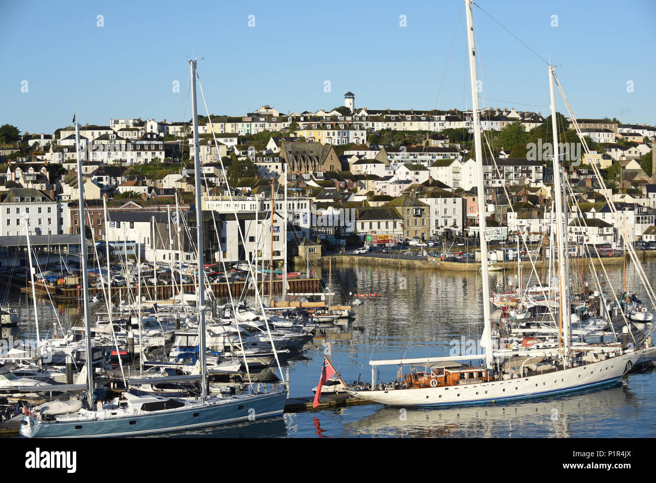 Falmouth, Royaume-Uni, bateaux au port Banque D'Images