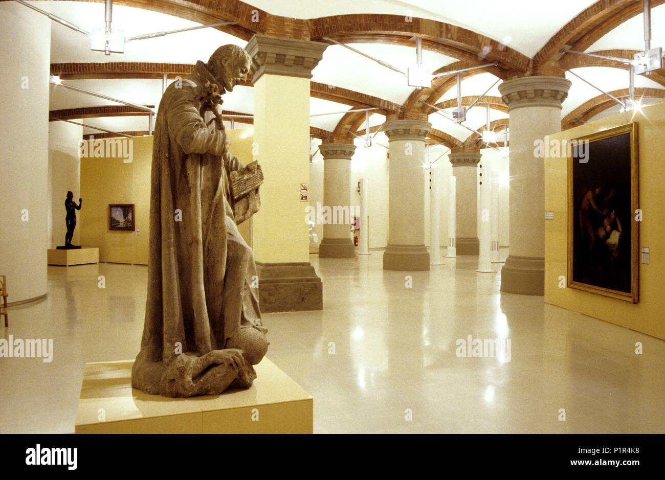 Palacio Nacional de Montjuïch (Musée National d'Art de Catalogne) ; sculptures gothiques. Banque D'Images