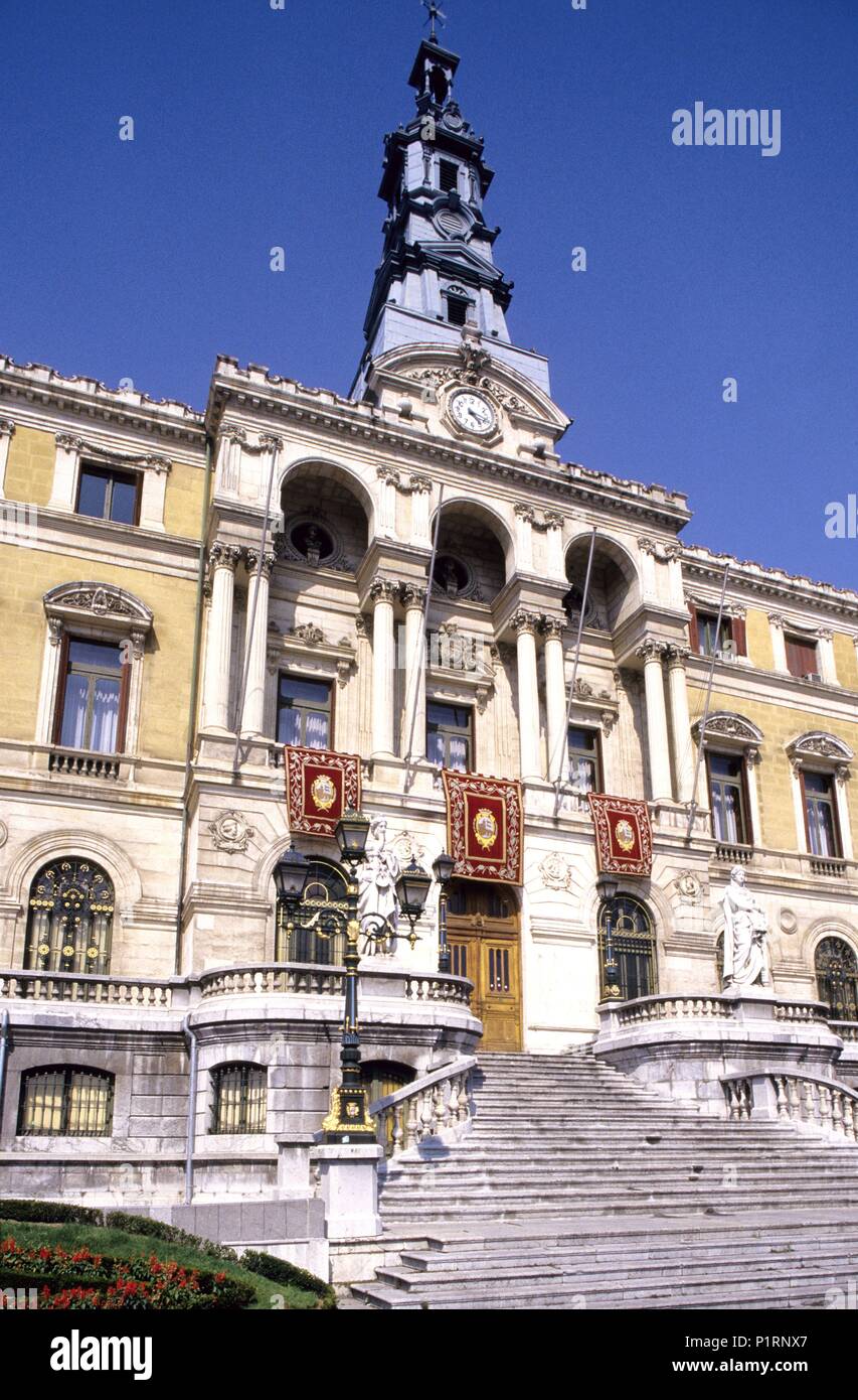 Bilbao, Ayuntamiento / City Council Hall, façade. Banque D'Images