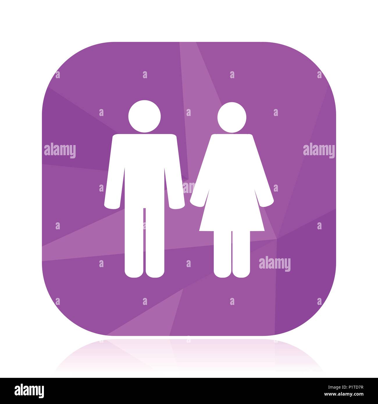 Télévision Couple icône vecteur. Bouton web violet hétérosexuelle. Internet mariage square signe. Design moderne paire symbole dans spe 10. Illustration de Vecteur