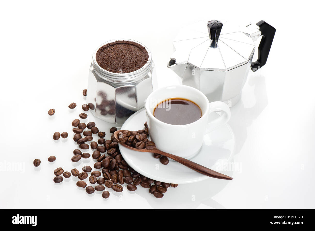 Les amoureux de café, café et équipements concept Banque D'Images