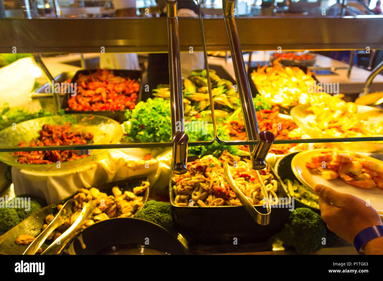 Salle à manger buffet à bord du bateau de croisière de luxe abstract Banque D'Images