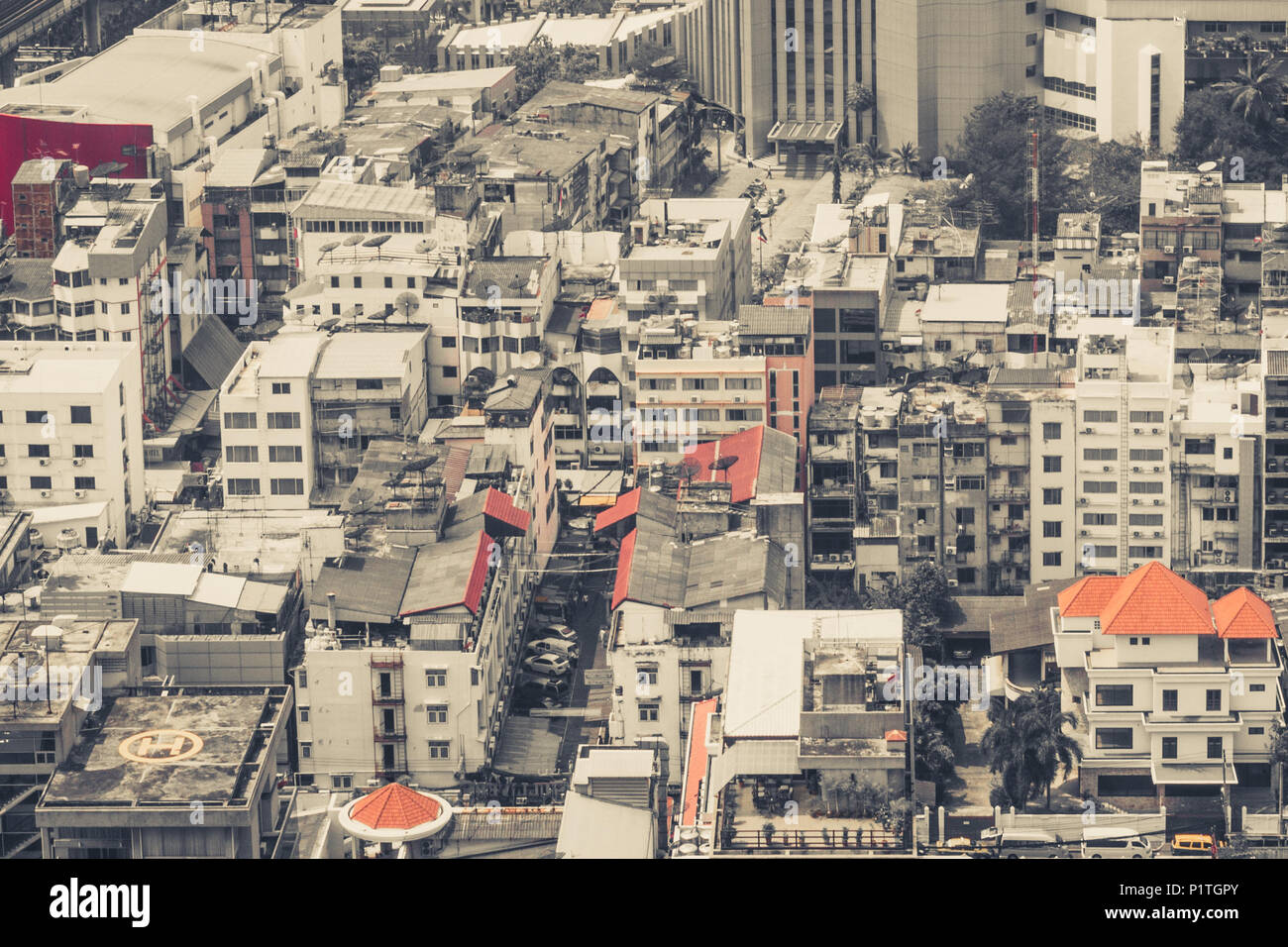 Bangkok, Thaïlande - Janvier 2014 : City aerial à Bangkok Banque D'Images