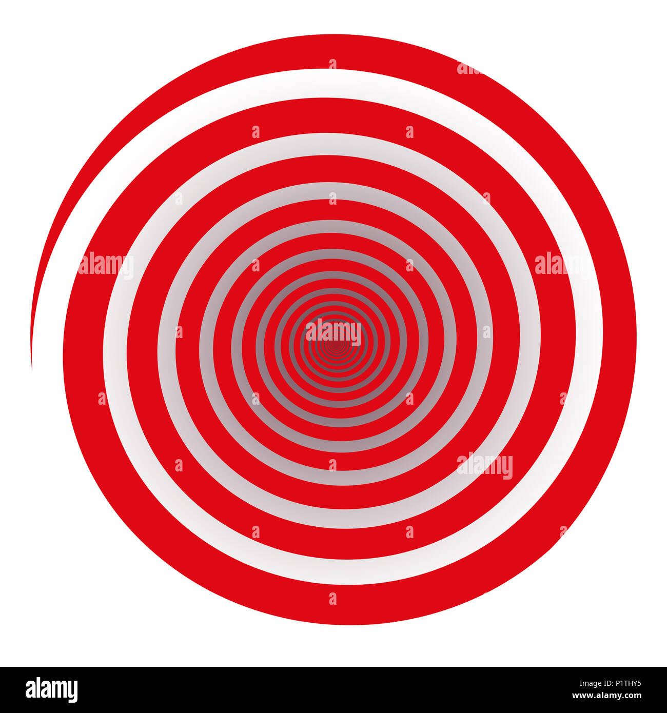 Spirale rouge - illustration sur fond blanc. Banque D'Images