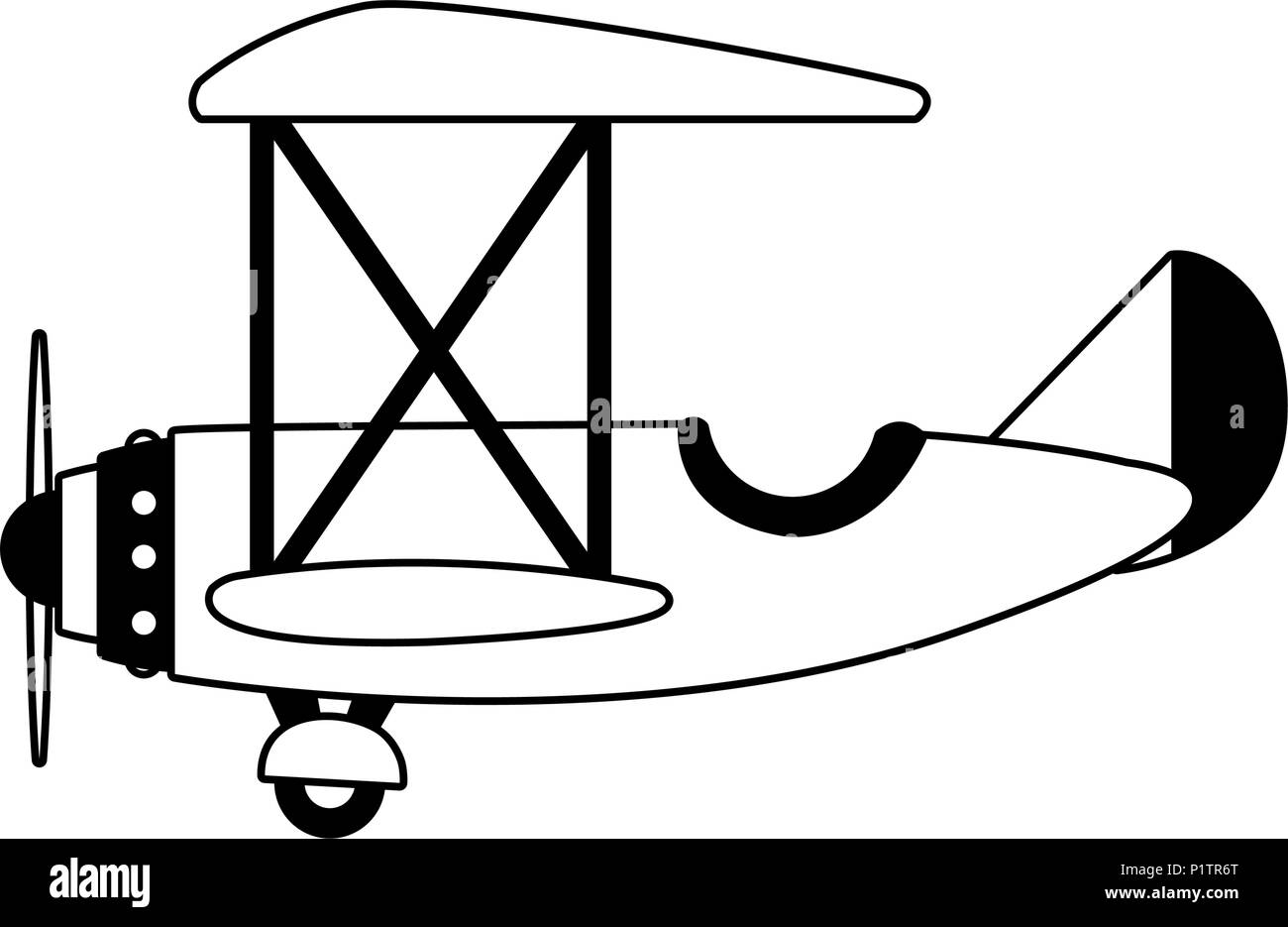 Avion Vintage Cartoon En Noir Et Blanc Vecteurs Et Illustration