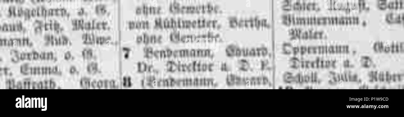 JC3A4gerhofstr. 7 EduardC Bendemann Dr. Direktor a. D. E Eigent Oberb rgermeisterei Adressbuch der mer D sseldorf f r 1887 Zweiter Theil. 93. Banque D'Images