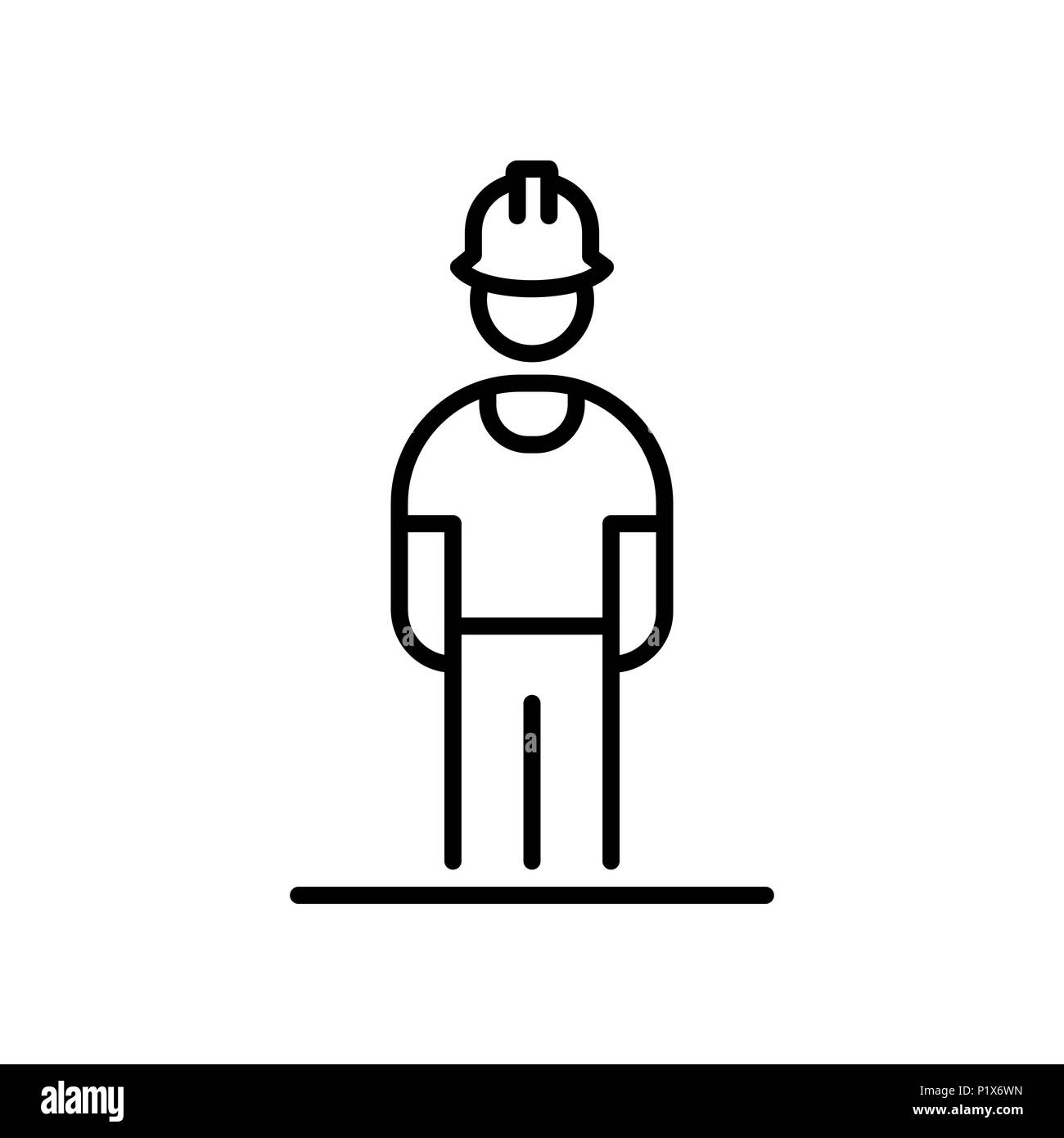 Icône travailleur avatar style plat simple illustration. Illustration de Vecteur