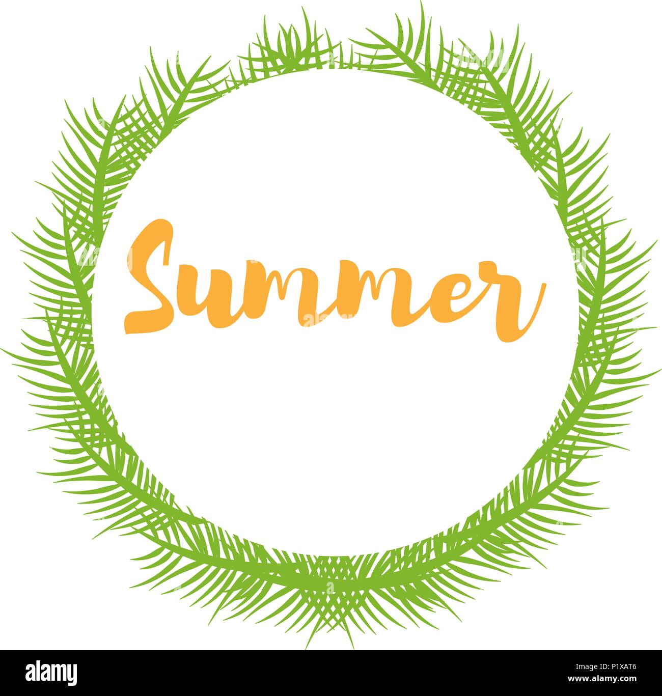 Branches de plantes vertes et de la place pour le texte de l'été Illustration de Vecteur