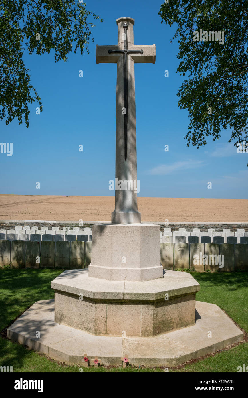 Creux de fer cimetière par Sheffield Memorial Park, Somme Banque D'Images