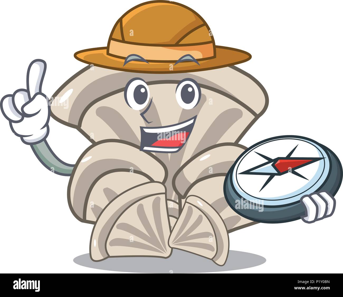 Explorer pleurote mascot cartoon Illustration de Vecteur