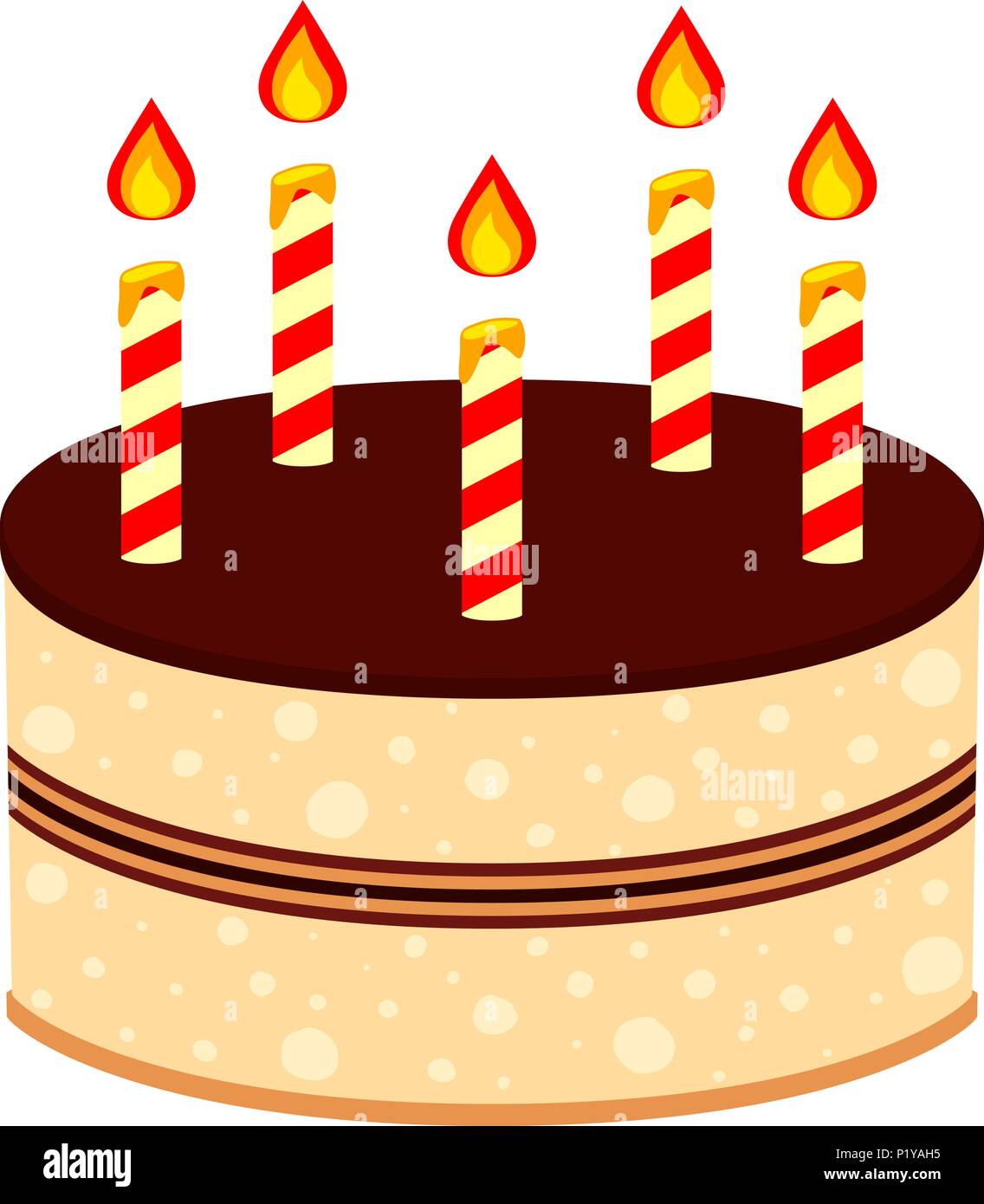 Cartoon coloré gâteau d'anniversaire 5 BOUGIES Image Vectorielle Stock -  Alamy