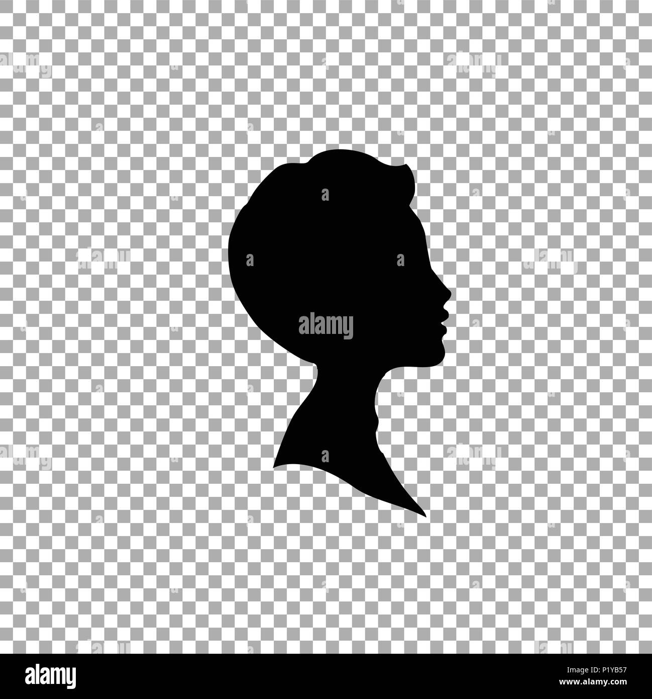 Profil noir silhouette de jeune garçon ou un homme Tête, visage profil ...