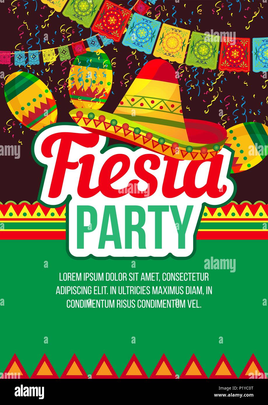 Vivid conception de l'affiche de l'événement fiesta Illustration de Vecteur