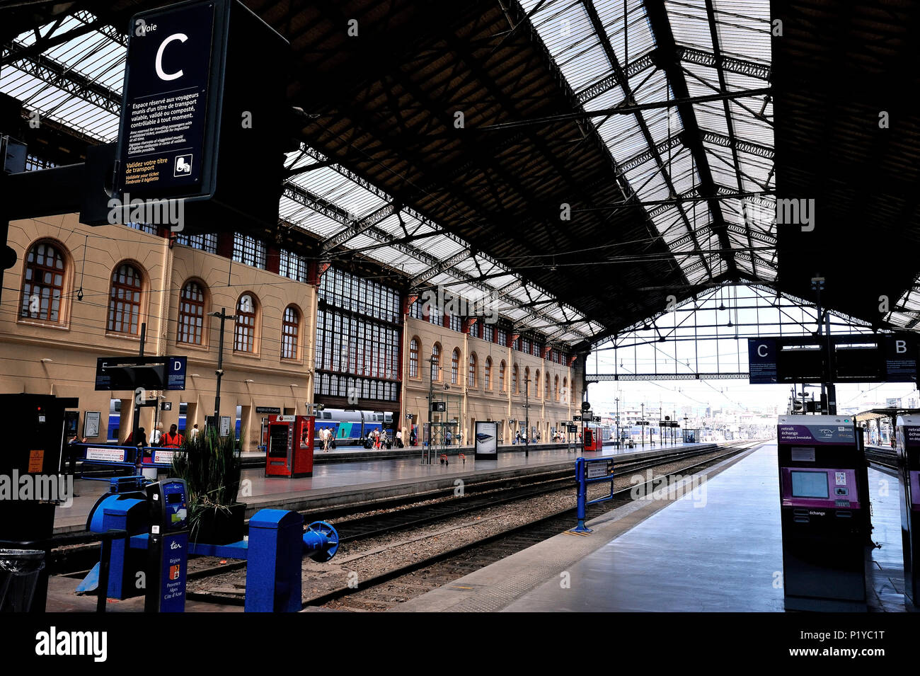 La France, le sud-est de la France, Marseille, la gare Saint-Charles Banque D'Images
