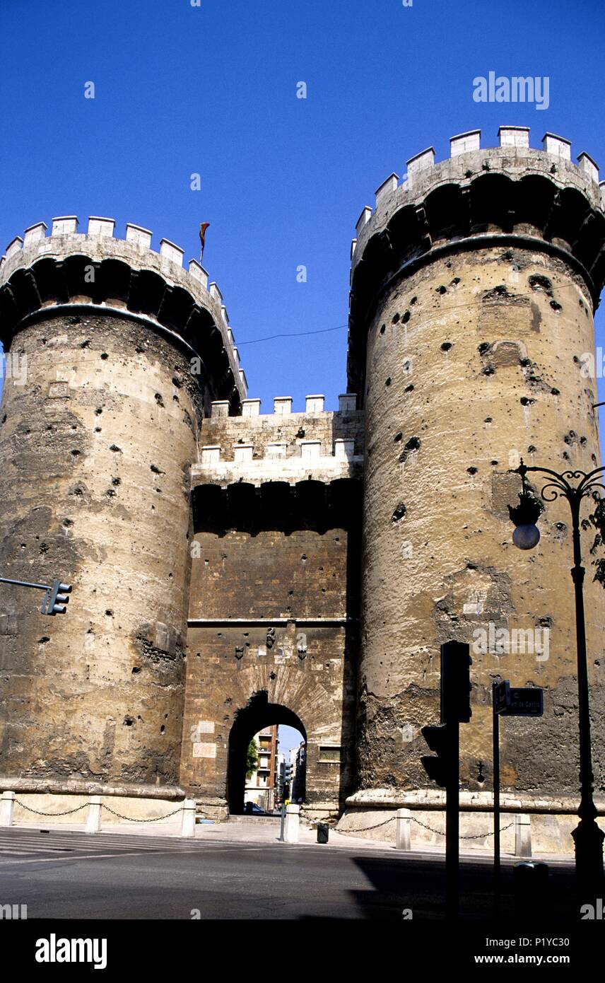 Torres de / tours de Quart (l'architecture gothique civile). Banque D'Images