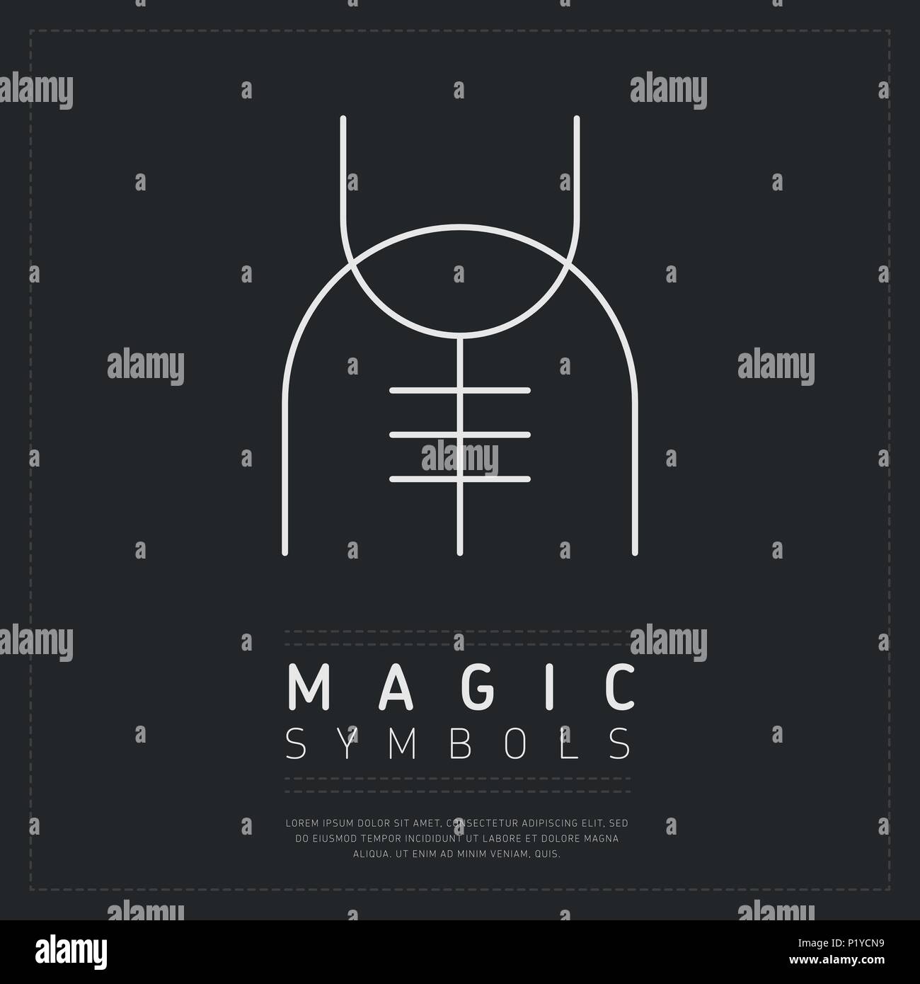 Lignes blanches de symbole magique sur gris Illustration de Vecteur