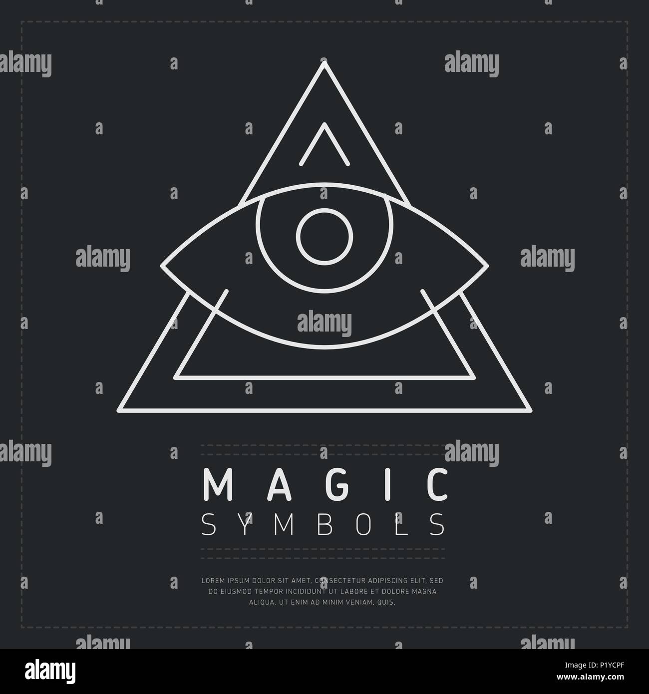 Triangle d'ornement symbole magique Illustration de Vecteur