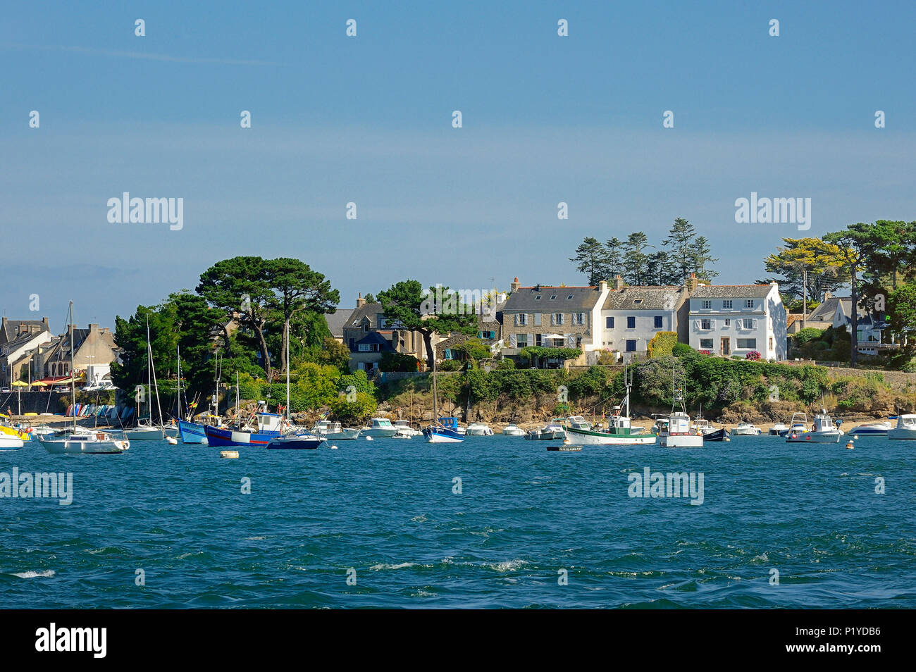 France, Bretagne, Morbihan, Port Navalo, à l'entrée du Golfe du Morbihan Banque D'Images
