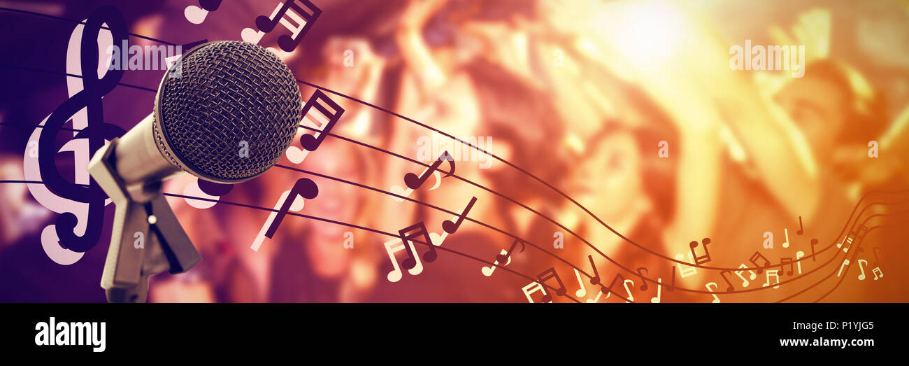 Image composite du microphone avec support Banque D'Images