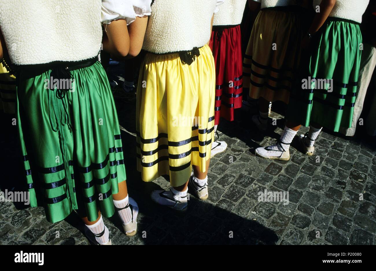 Algemesí, "Fiesta Mayor" (une grande fête) pastoretes ; costumes ; La Ribera Alta région. Banque D'Images