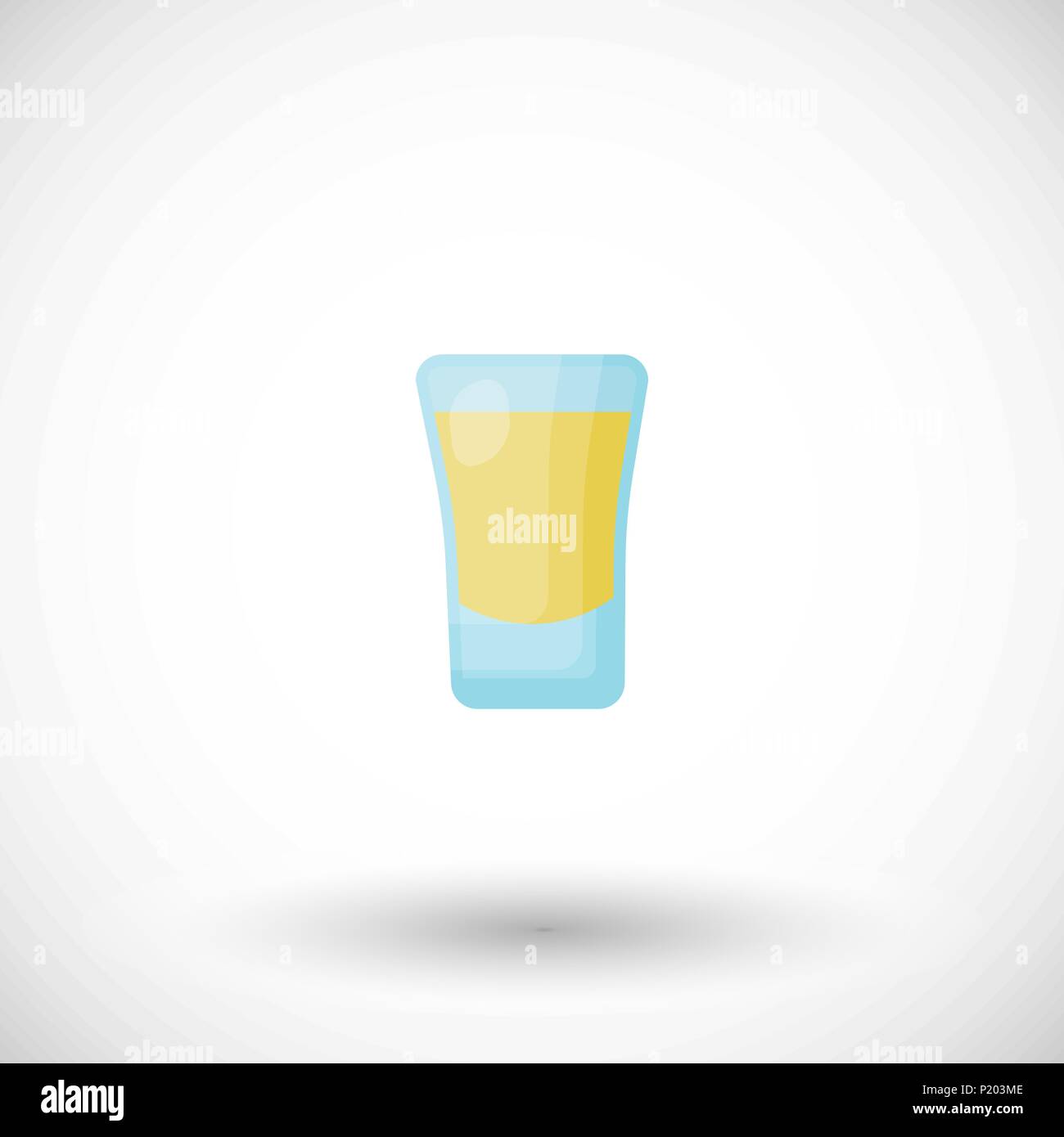 Shot télévision cocktail, icône vecteur conception du fabricant de boissons en verre, le bar Objet avec ombre ronde, jolie illustration vectorielle avec des réflexions Illustration de Vecteur