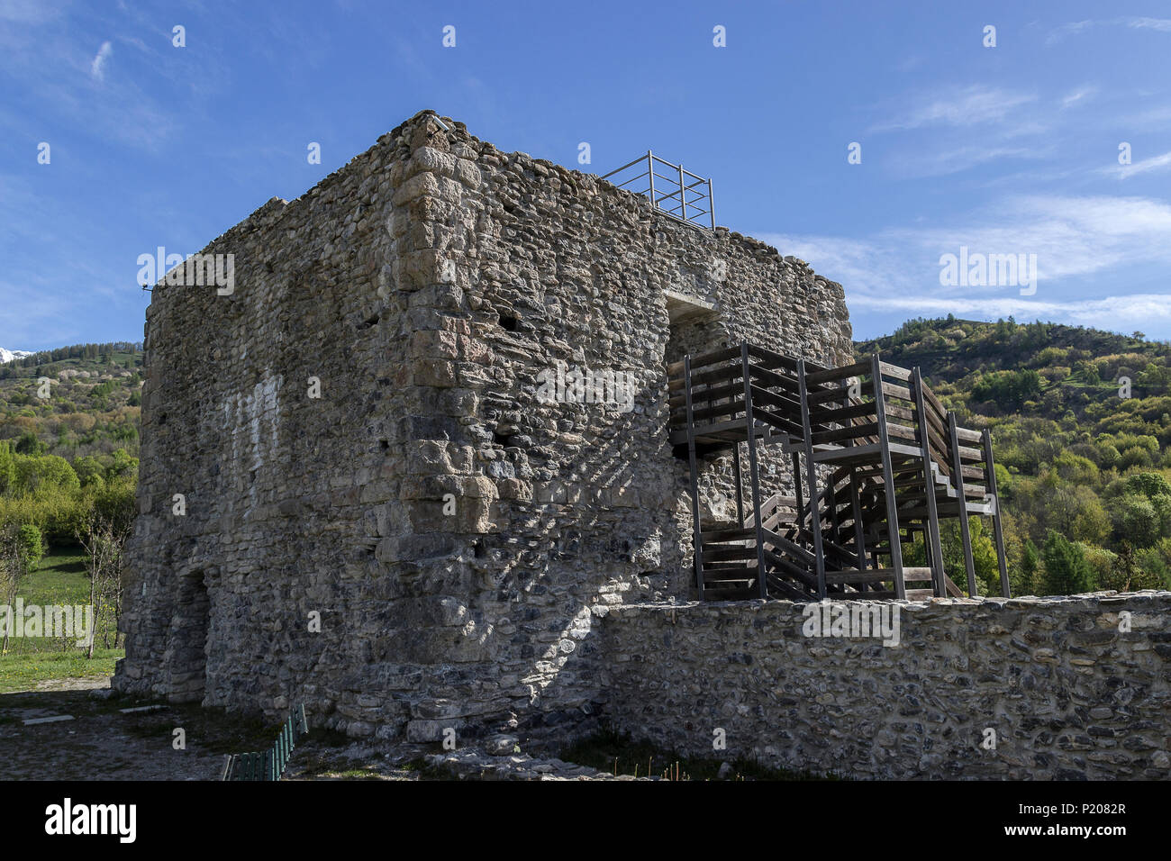 L'ancien château de Bardonecchia Banque D'Images