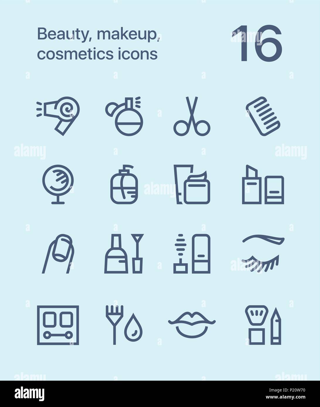 Décrire la beauté, Cosmétiques, Maquillage et d'icônes pour le web et les terminaux mobiles pack 1 Illustration de Vecteur