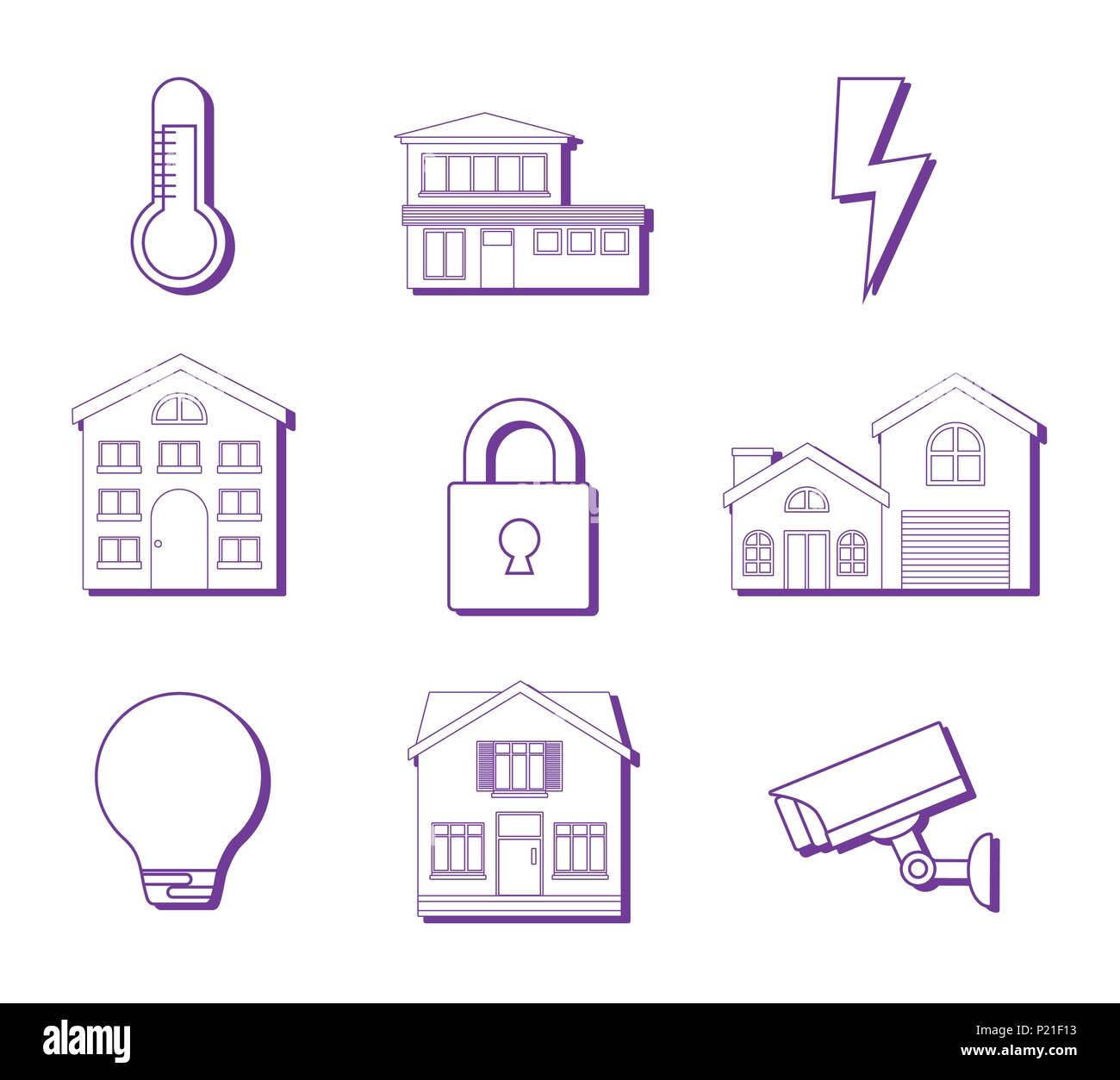 Icon Set de smart home design sur fond blanc, vector illustration Illustration de Vecteur
