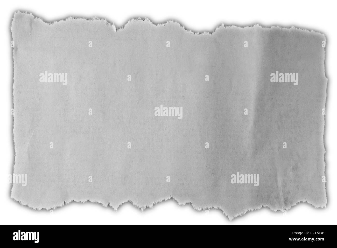 Morceau de papier déchiré sur fond uni Banque D'Images