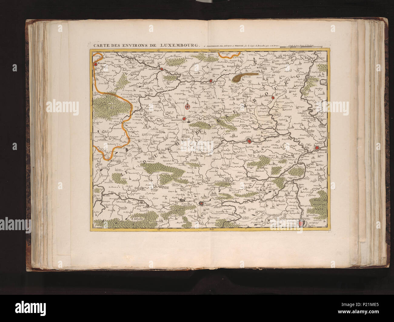 . Carte des environs de Luxembourg / sur la copie de Bruxelles par E.H. Friex . Échelle [ch. 1:115,000] . [C. 1735]. Eugène Henry Fricx (1644-1730) XUBAKZL12A8 046, 3/28/12, 4:36 PM, 8C, 7992x10656 (0 +0), 100  %  %  %  %, Juni 2011 PPRO, 1/120 s, R54,9, G22.5, B20.3 189 Carte - Collections spéciales de l'Université d'Amsterdam - OTM- HB-KZL I 2 A 8 (46) Banque D'Images