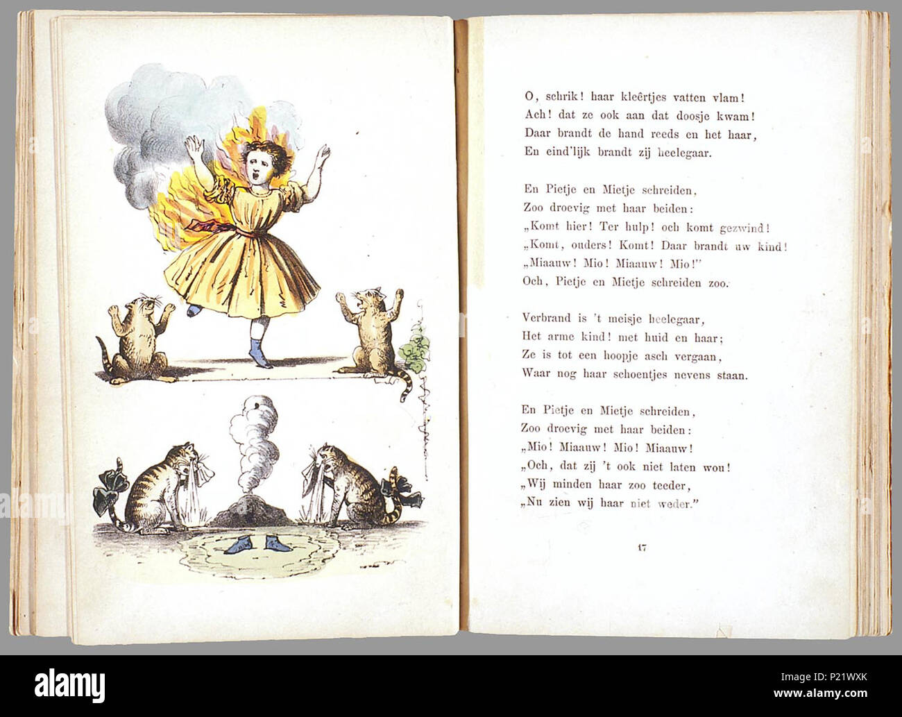 . Prentenboek leerzame een aardig rencontré vertellingen, naar het beroemde Hoogduitsche kinderwerk 'Der' Struwwelpeter voor Nederlandsche jongens en meisjes bewerkt / W.P. porte Razoux. Heruitgave in a general sense rencontré nieuwe illustraties die met de côté ingekleurd zijn. // Heruitgave 20 p., 16 pl. bl : handgekl. lith // De oorspronkelijke auteur est Heinrich Hoffmann // Datering : niet dans Rühle : c'Kinder, schatting Theo Gielen // De keerzijde van de illustraties est onbedrukt // bevat 8 verhalen : De Geschiedenis van den wreeden ; Jan De Geschiedenis van de zwarte jongens ; De Geschiedenis van den wilden jage Banque D'Images