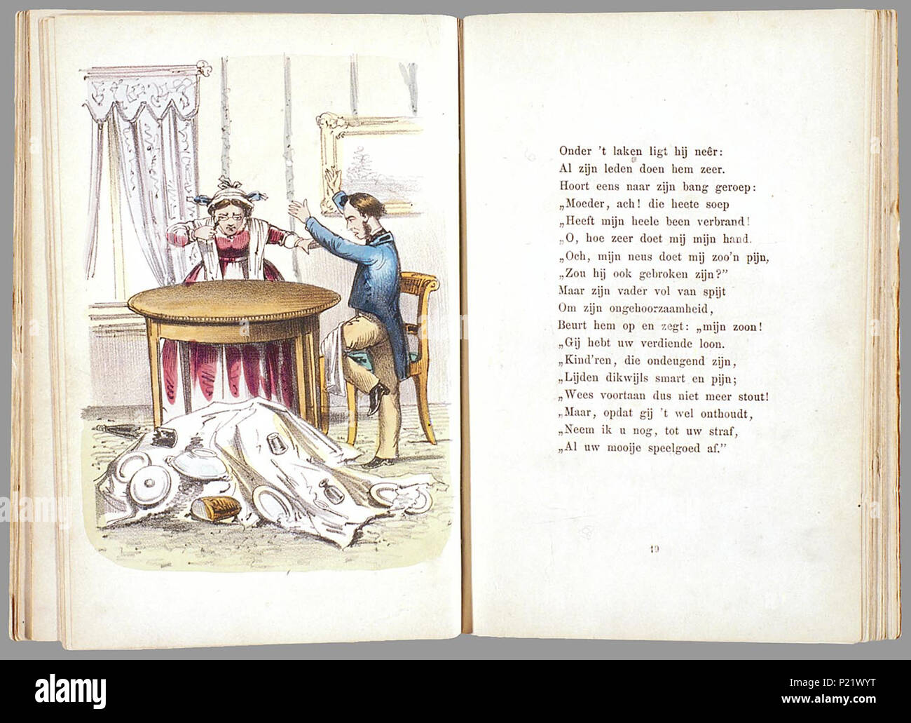 . Prentenboek leerzame een aardig rencontré vertellingen, naar het beroemde Hoogduitsche kinderwerk 'Der' Struwwelpeter voor Nederlandsche jongens en meisjes bewerkt / W.P. porte Razoux. Heruitgave in a general sense rencontré nieuwe illustraties die met de côté ingekleurd zijn. // Heruitgave 20 p., 16 pl. bl : handgekl. lith // De oorspronkelijke auteur est Heinrich Hoffmann // Datering : niet dans Rühle : c'Kinder, schatting Theo Gielen // De keerzijde van de illustraties est onbedrukt // bevat 8 verhalen : De Geschiedenis van den wreeden ; Jan De Geschiedenis van de zwarte jongens ; De Geschiedenis van den wilden jage Banque D'Images